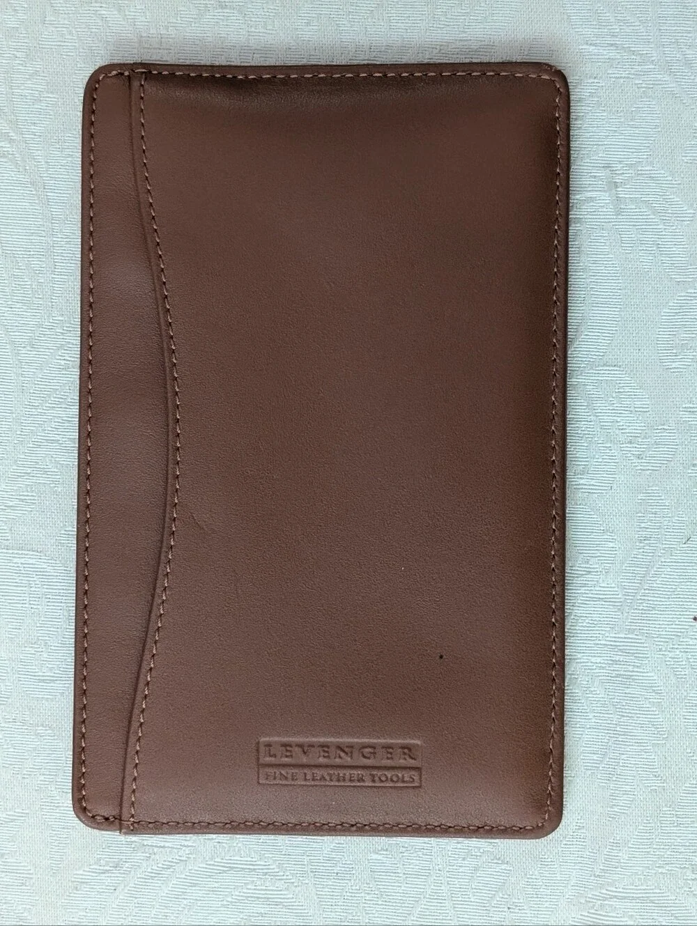 Levenger Brown Leather Passport Holder Travel Wallet Organizer
